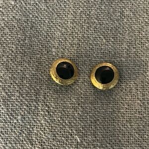 St. John’s Onyx and gold clip on earrings